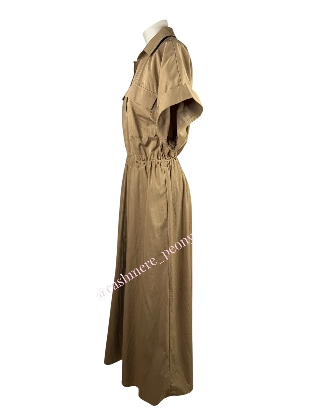 Abercrombie & Fitch Khaki Utility Safari Maxi Shirt Dress Small